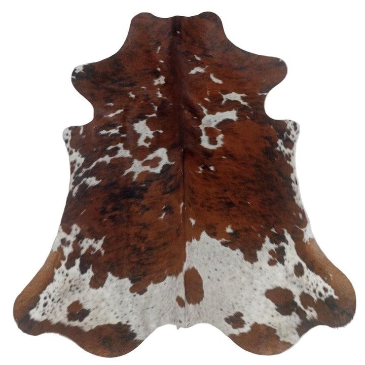 Premium Cowhide Rug from Cowhide Rugs London, 210cm x 185cm, showcasing natural cowhide pattern and rich textures.