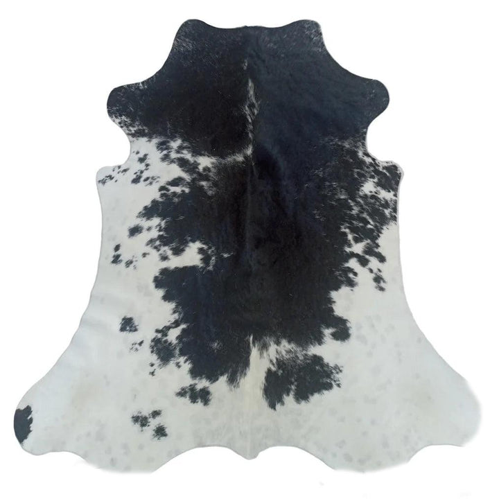 Premium Cowhide Rug from Cowhide Rugs London, 205cm x 180cm, featuring natural cowhide with a unique pattern and glossy finish.