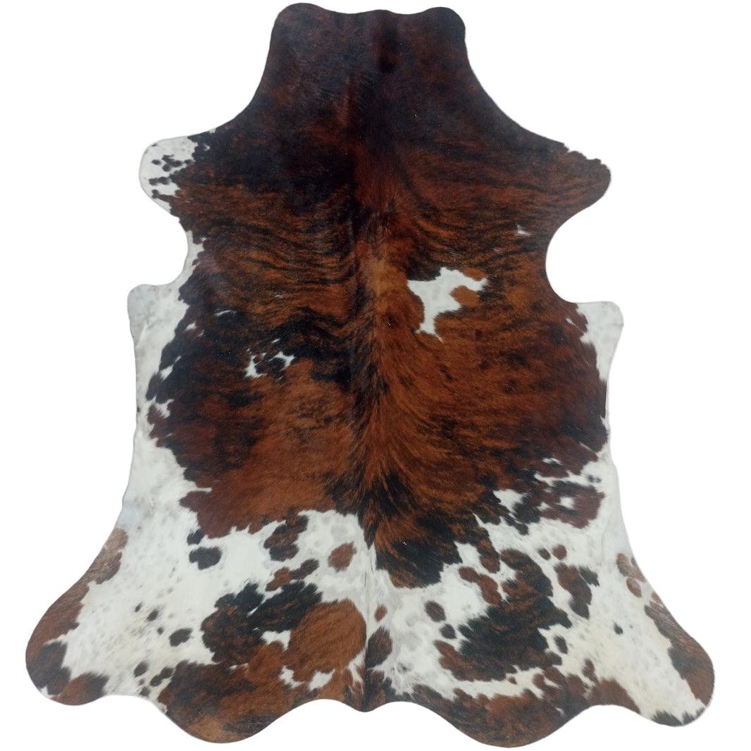 Premium cowhide rug from Cowhide Rugs London, XXL size 240cm x 197cm, natural cowhide with unique pattern and texture.