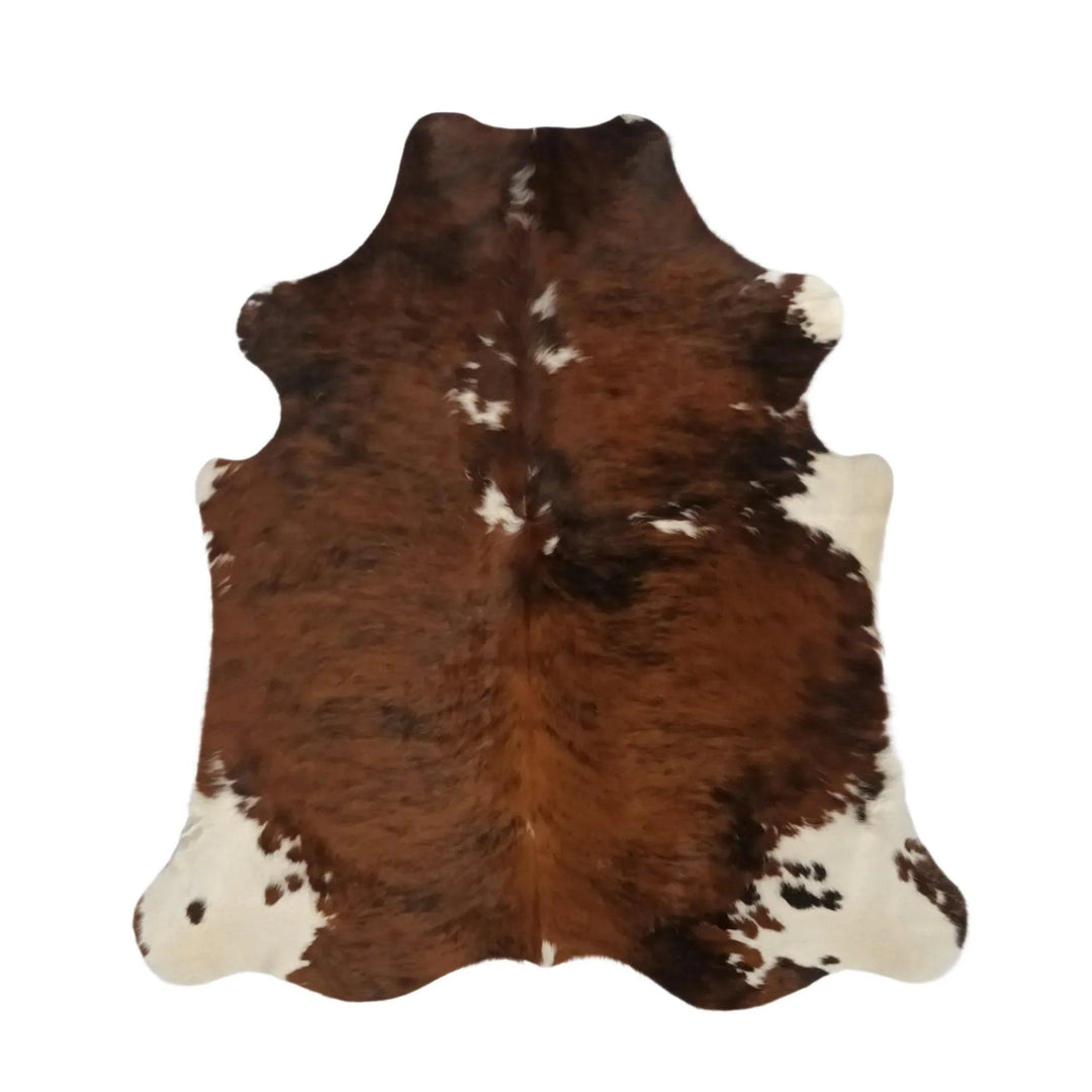 Small Cowhide Rug from Cowhide Rugs London, natural cowhide with black and white patches, measuring 1.77m x 1.65m.