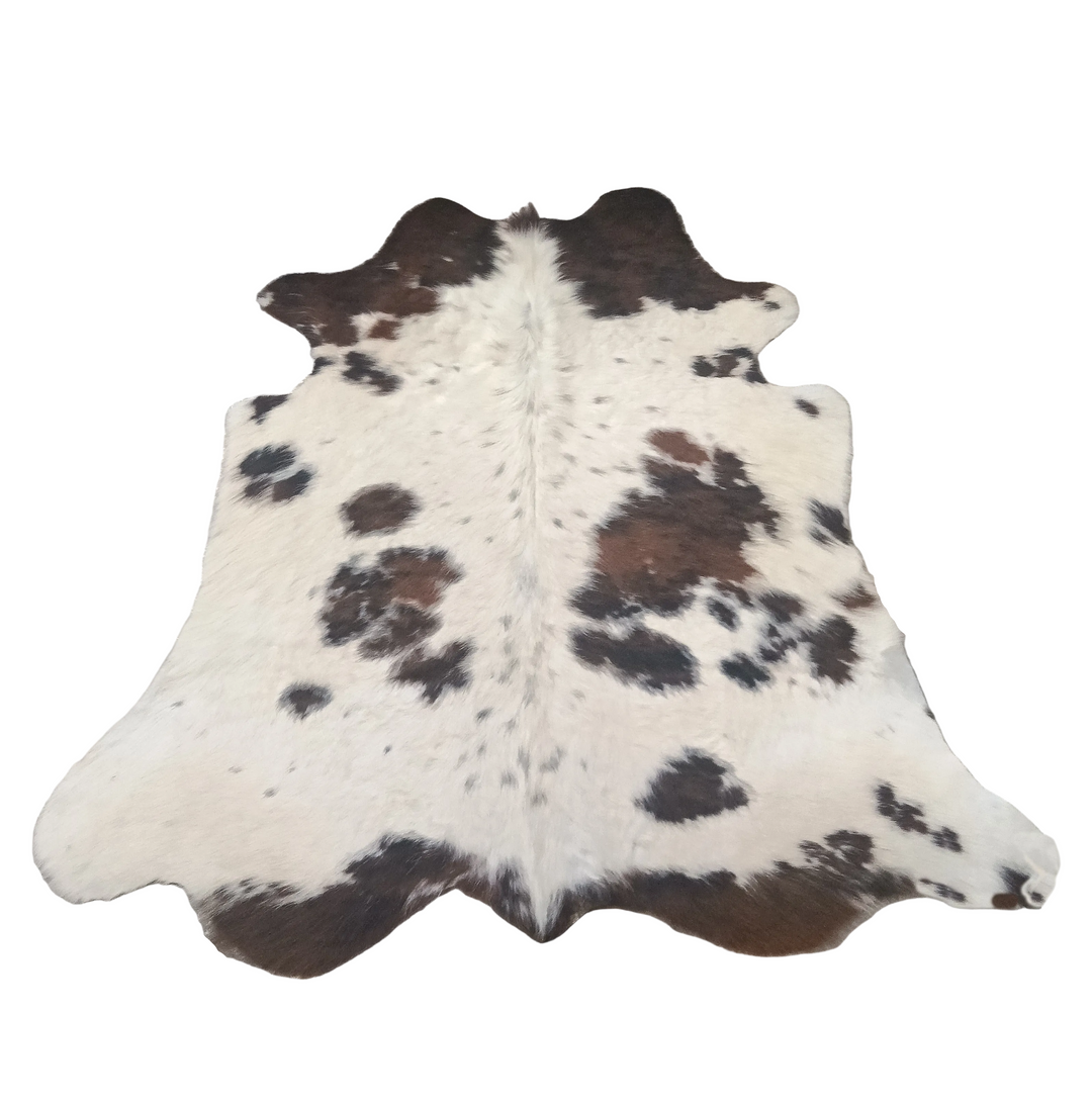 Small Cowhide Rug by Cowhide-Rugs-London, 160cm x 155cm, natural cowhide with distinctive pattern and soft texture.