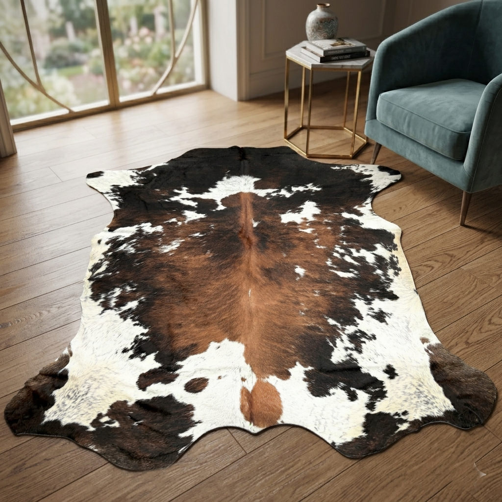 cowhide rung in a living room