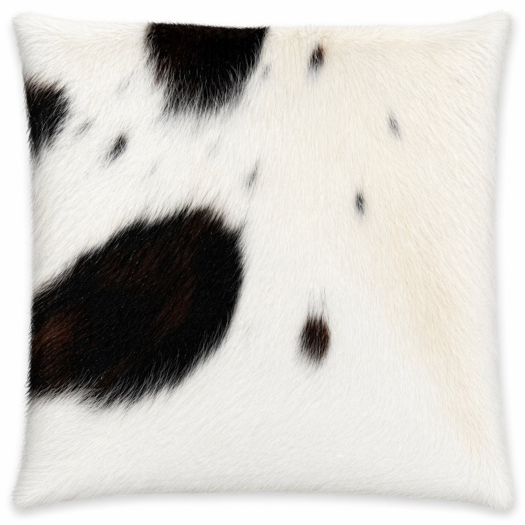 Cowhide cushion from Cowhide Rugs London, 23x39cm, featuring natural cowhide pattern on both sides.