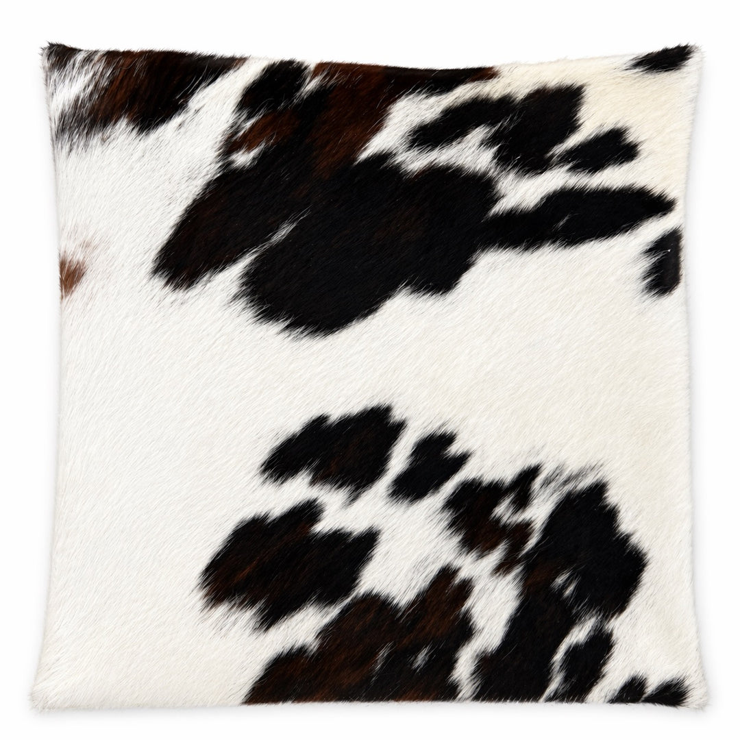 Cowhide cushion from Cowhide Rugs London, 35x39cm, featuring natural cowhide with a distinctive pattern and soft texture.