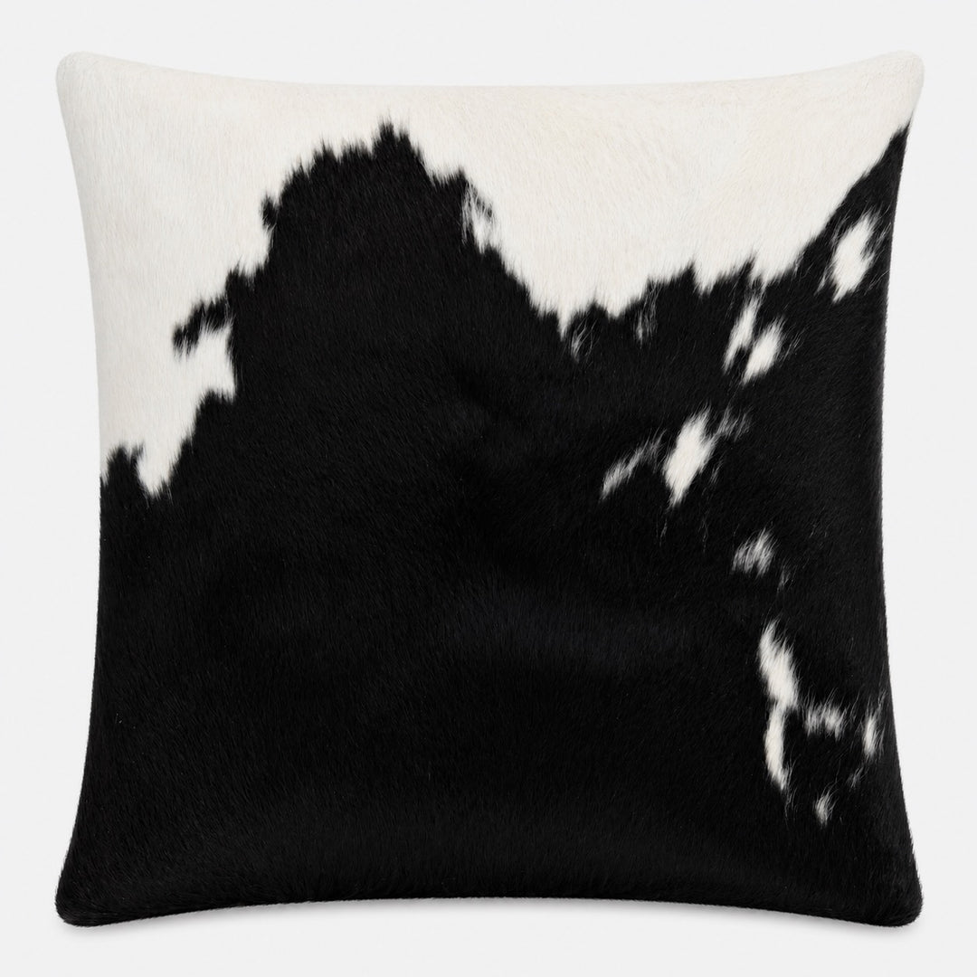 Cowhide cushion from Cowhide Rugs London, 49cm x 49cm, with a cowhide front and suede reverse, model 78.