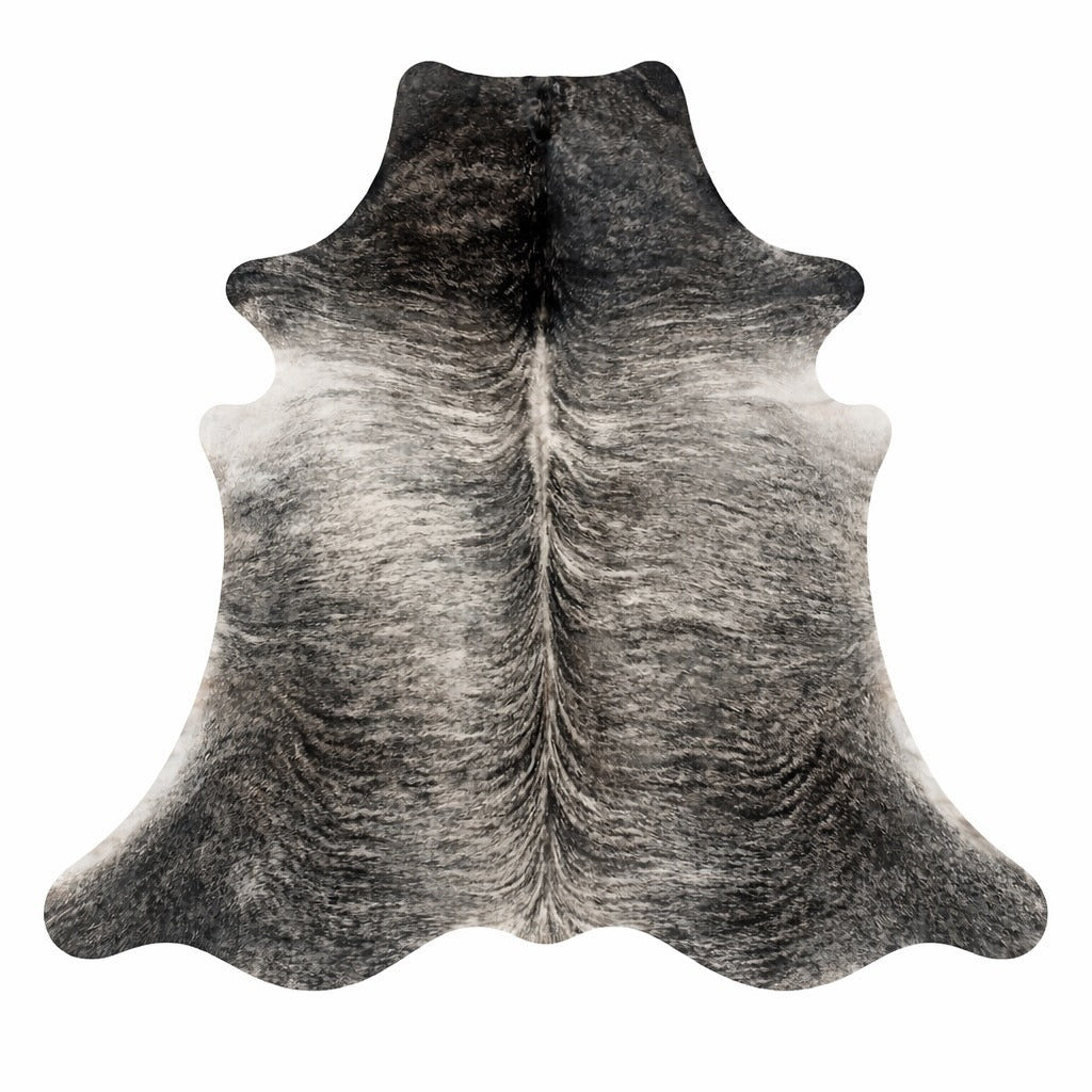 Premium grey cowhide rug from Cowhide-Rugs-London, large 217x205cm, featuring natural cowhide texture and soft, luxurious appearance.