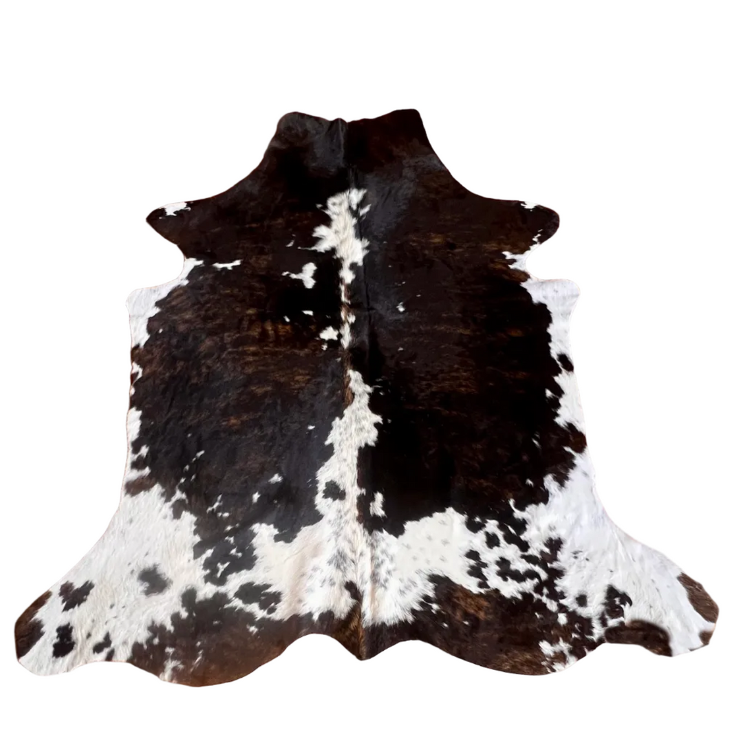 Cowhide Rugs London AU128 cowhide rug, 206cm x 170cm, natural hide with distinctive markings