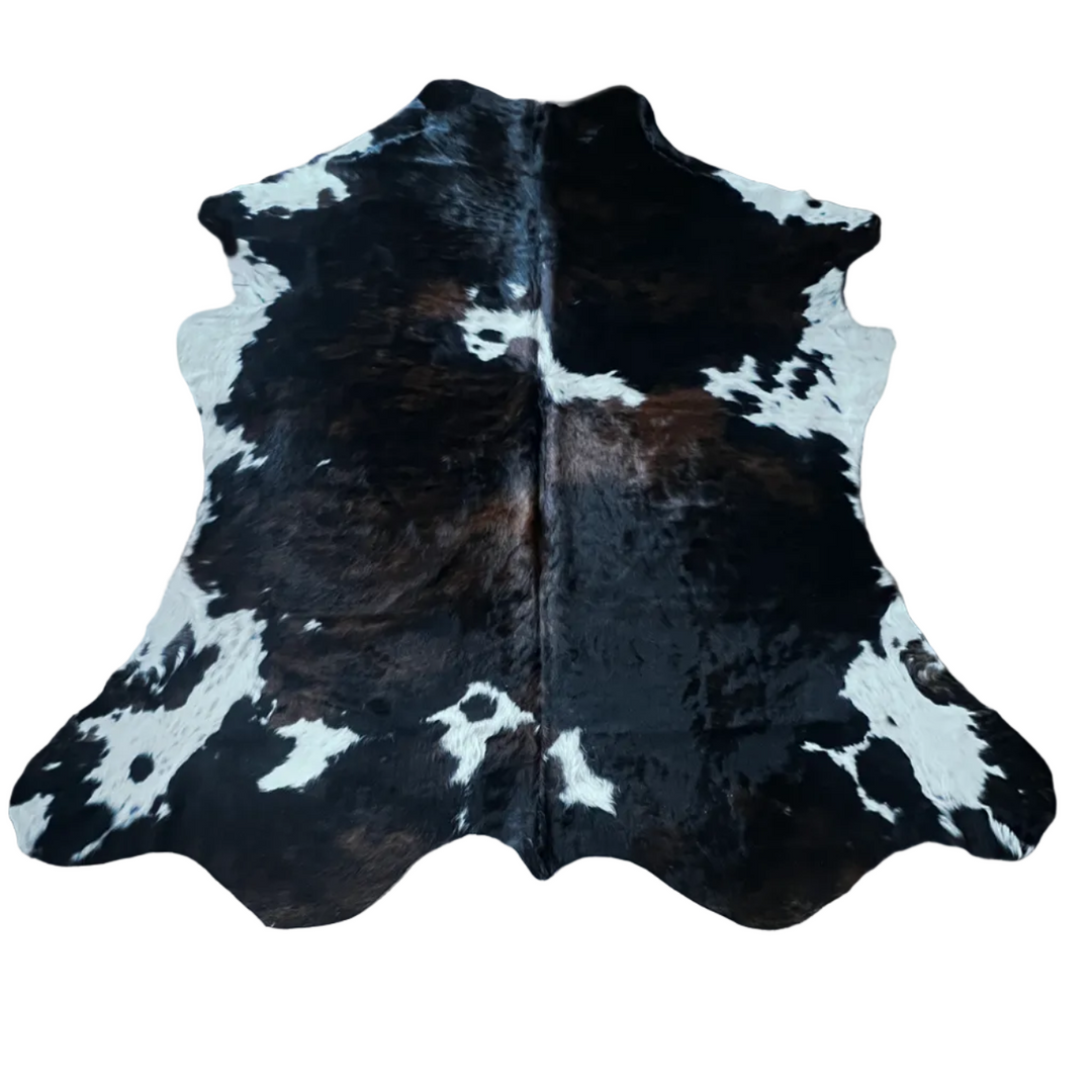 Large Cowhide Rug by Cowhide Rugs London, 230cm x 230cm, natural cowhide with unique pattern and texture.