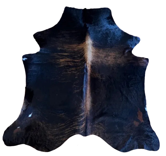 Large Cowhide Rug by Cowhide Rugs London, AU87, 201cm x 180cm, natural cowhide with distinctive markings and soft texture.