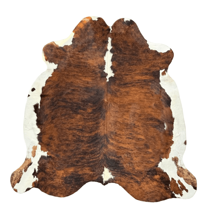 Premium cowhide rug by Cowhide Rugs London, H64, 235cm x 215cm, natural cowhide with unique pattern and texture.