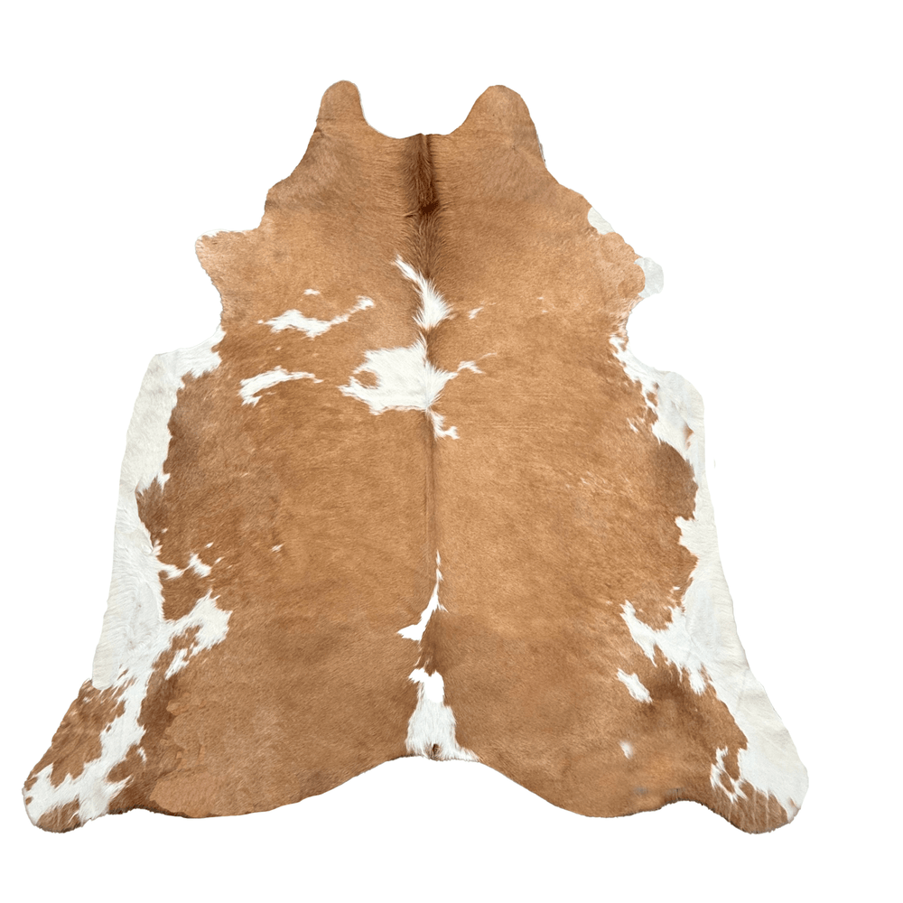Large brown cowhide rug from Cowhide Rugs London, 255cm x 230cm, premium over £200, natural and textured animal hide pattern
