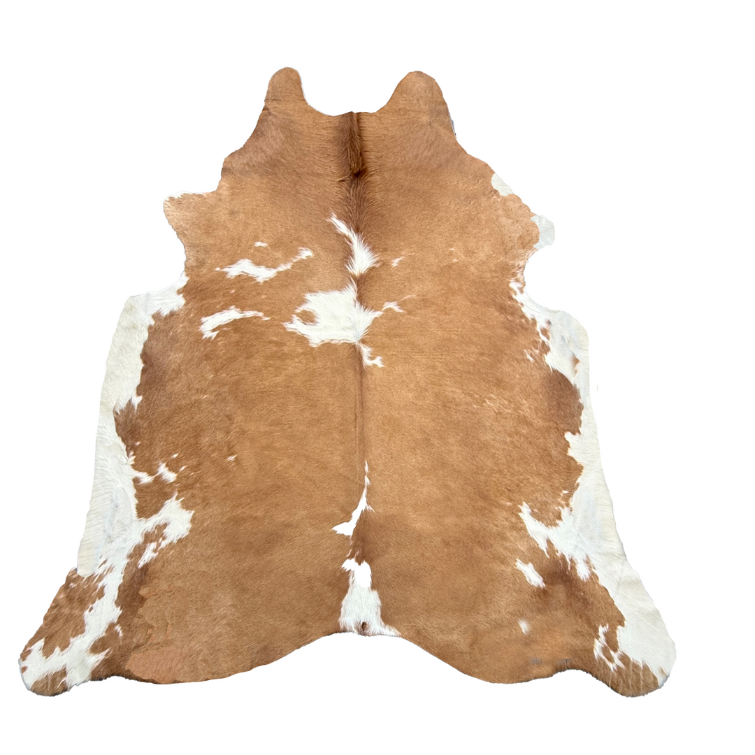 cowhide rug extra large brown and white