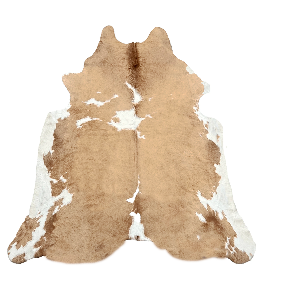 Premium brown cowhide rug H102, 255 x 230 cm XXL, by Cowhide Rugs London