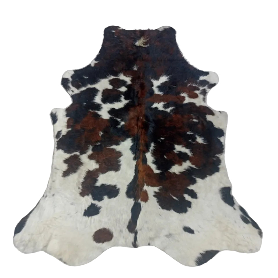 Cowhide Rug by Cowhide Rugs London, small 1.80m x 1.57m with natural cowhide pattern and texture.