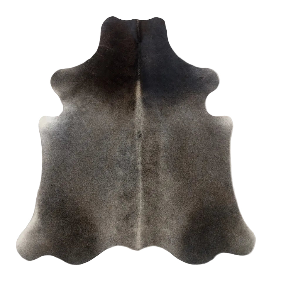Cowhide Rug by Cowhide Rugs London, size 1.85m x 1.54m, showcasing natural cowhide pattern and texture on a neutral background.