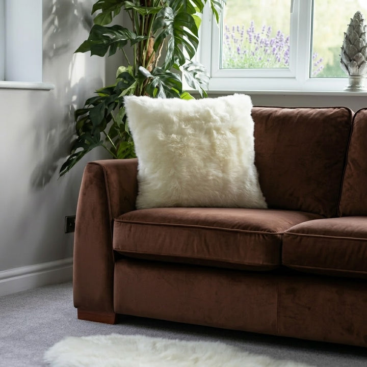Sheepskin Cushion Ivory