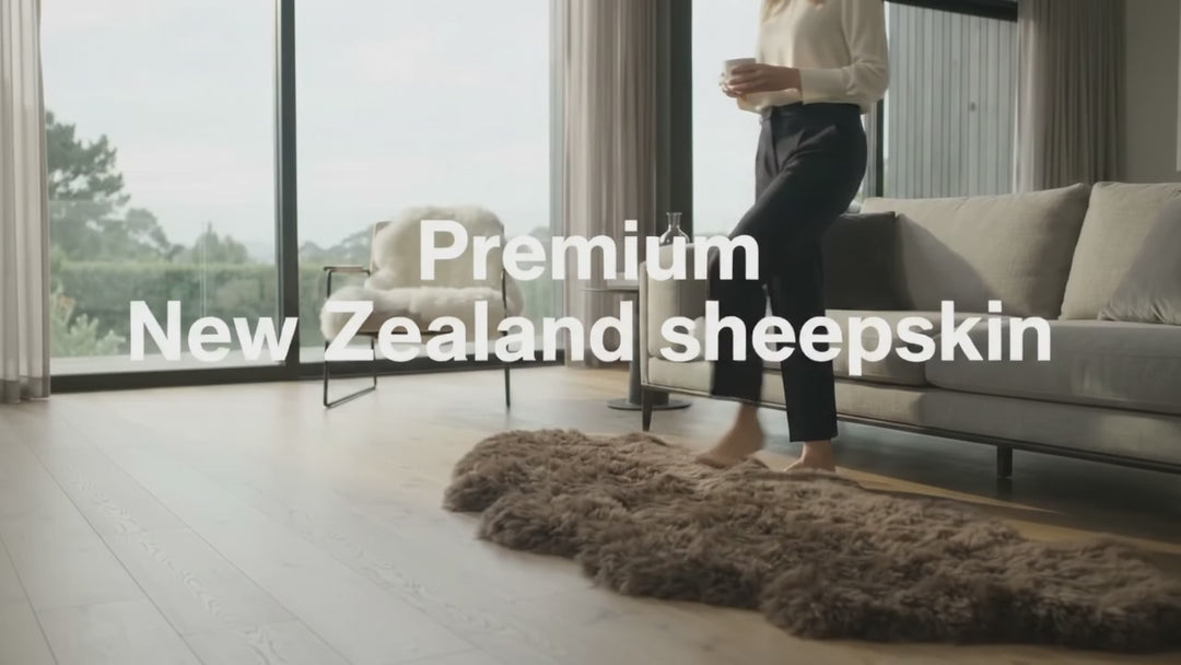 sheepskin brown in a living room