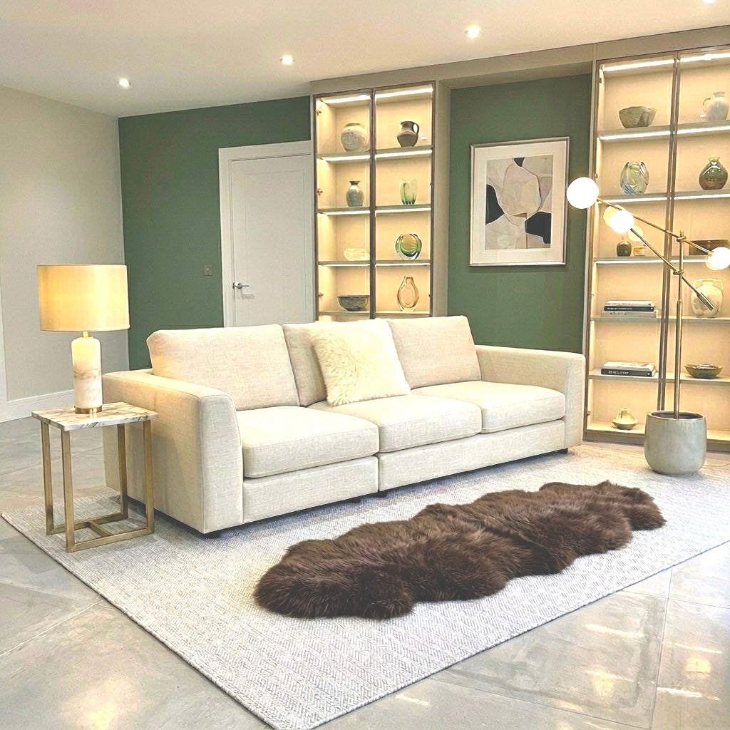 Double Sheepskin Rug  Brown